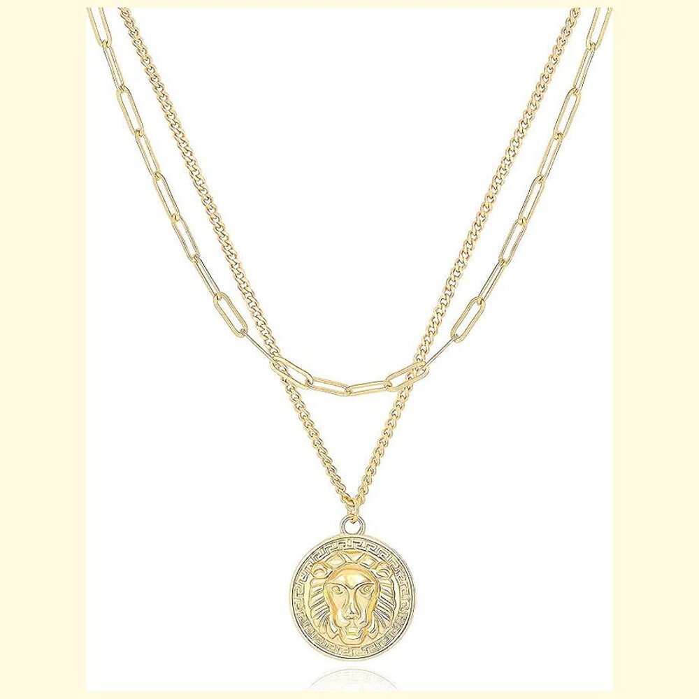 Aobei Pearl 18K Gold Moon Star Lion Evil Eye Golden Lion